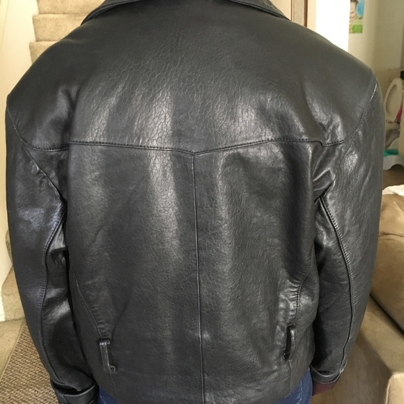 Express Vintage 80’s Leather Bomber Jacket - Picture 5 of 10